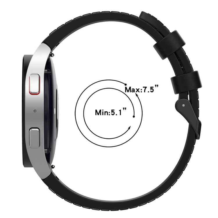 Black silicone watch band with buckle and adjustment holes for Samsung Galaxy Watch5