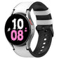 Silicone leather-look buckle watch band, black with perforations and metal clasp