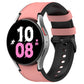 Silicone leather-look buckle watch band, pink with perforations and metal clasp