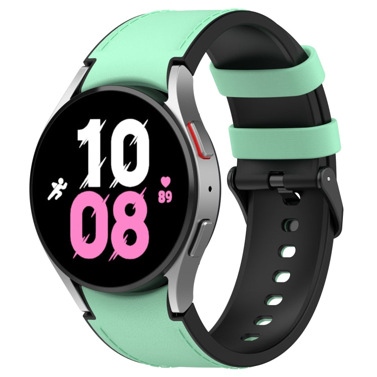 Silicone watch band with buckle, mint green strap and black clasp for smartwatch