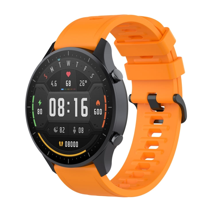 22mm silicone smartwatch wrist strap with quick-release clasp, orange