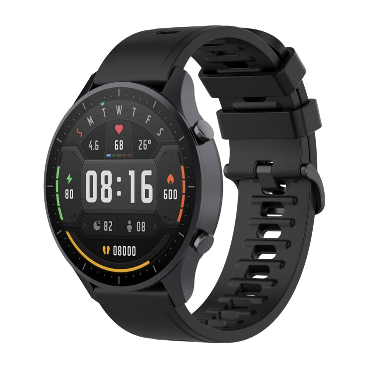 22mm silicone smartwatch wrist strap with quick-release clasp, black