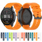 Orange silicone smartwatch wrist strap with quick-release clasp and buckle