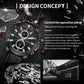 Ochstin 6045A Multifunctional Quartz Luminous Genuine Leather Men Watch