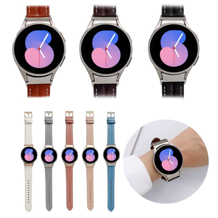 Genuine leather watch bands in multiple colors with metal buckles for smartwatch