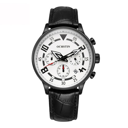 Multifunctional Quartz Men Leather Watch, Ochstin 6050B