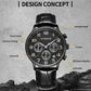 Multifunctional Quartz Men Leather Watch, Ochstin 6050E