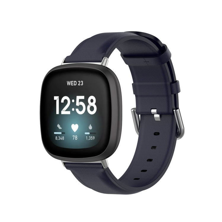 Genuine Leather Watch Band, For Fitbit Versa 3 / Sense