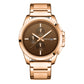 Men's OCHSTIN quartz watch, rose-gold steel band, brown three-dial face