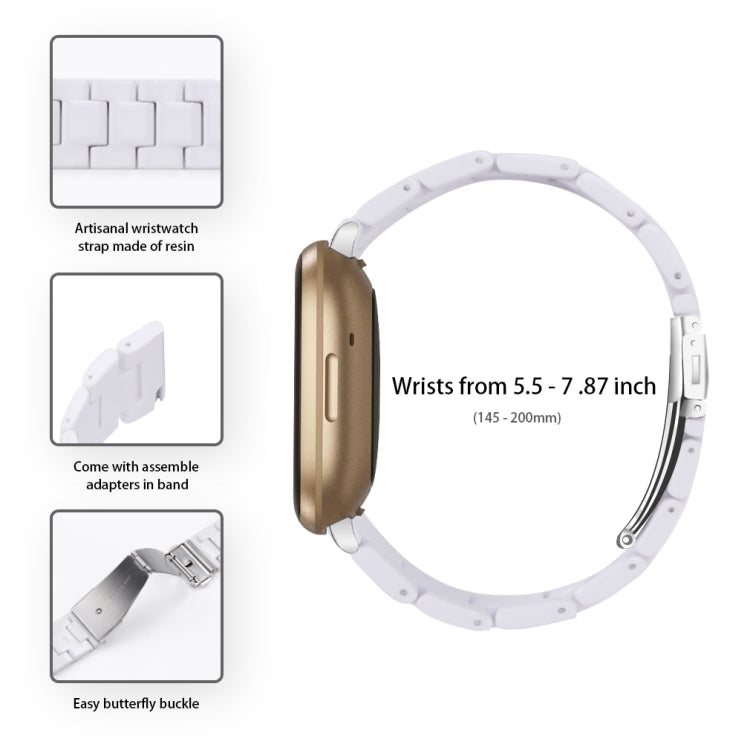 White resin watch band with butterfly clasp and adjustable fit