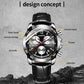 Multifunctional Quartz Waterproof Luminous Men Leather Watch, OCHSTIN 6123C