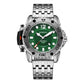 OCHSTIN men’s quartz watch with green dial and silver steel bracelet strap