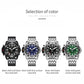 OCHSTIN quartz men’s watch color selection: black, blue, black, green steel straps