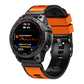 Two-tone silicone watch band, orange and black, quick-release clasp