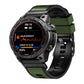 Two-tone silicone watch band, army green and black, quick-release clasp