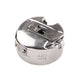 Metallic sewing machine flat bobbin case with latch and HAYA logo