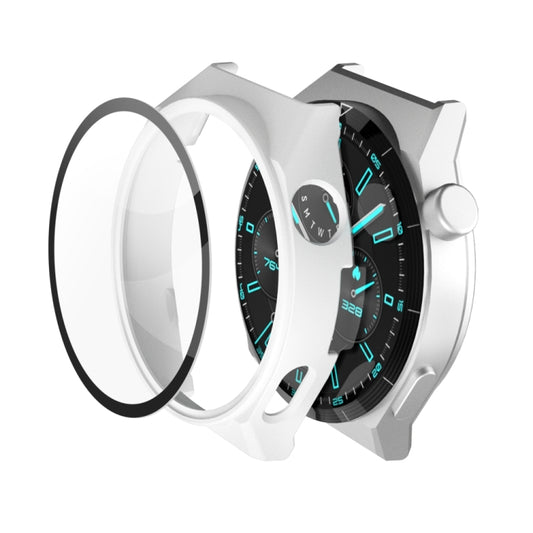 White 2-in-1 watch case with tempered glass film for GT3 Pro 46mm watch