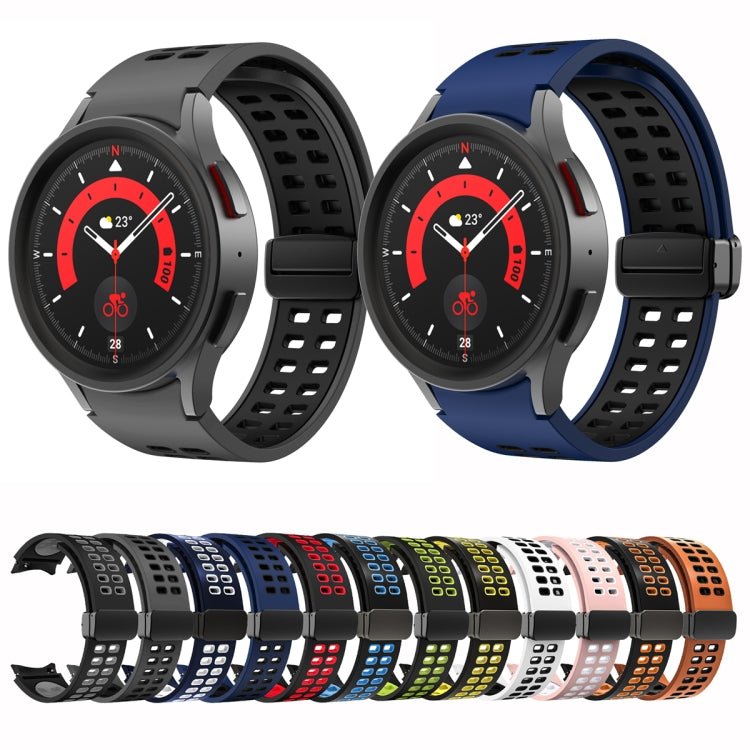 Set of silicone watch bands with double-row holes and folding buckles, assorted colors