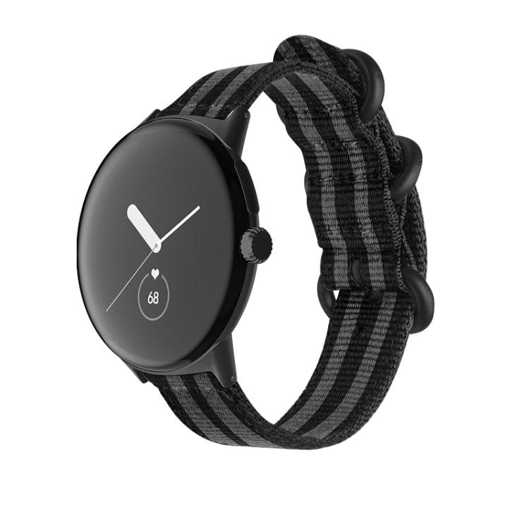 Woven Nylon Steel Buckle Watch Band, For Google Pixel Watch 5 / 4 / 3 / 2 / 1 41mm