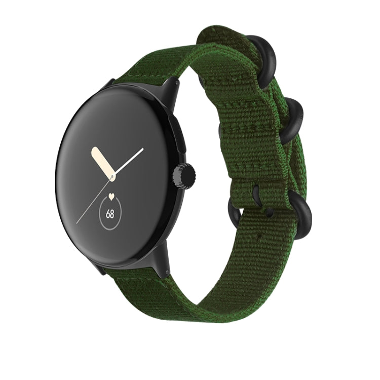 Woven Nylon Steel Buckle Watch Band, For Google Pixel Watch 5 / 4 / 3 / 2 / 1 41mm