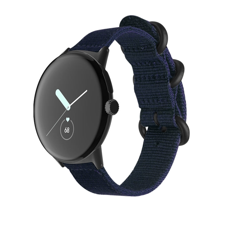 Woven Nylon Steel Buckle Watch Band, For Google Pixel Watch 5 / 4 / 3 / 2 / 1 41mm