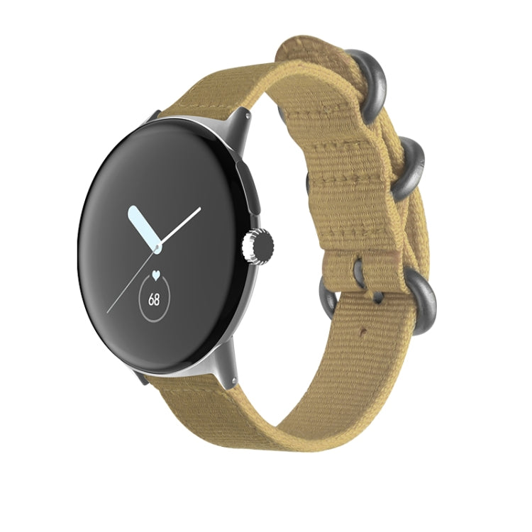 Woven Nylon Steel Buckle Watch Band, For Google Pixel Watch 5 / 4 / 3 / 2 / 1 41mm
