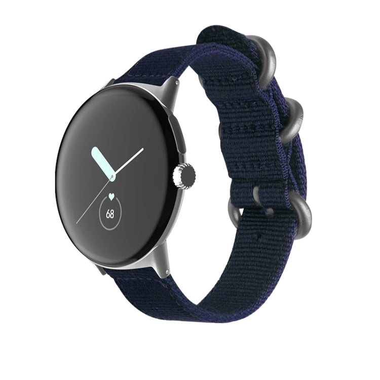 Woven Nylon Steel Buckle Watch Band, For Google Pixel Watch 5 / 4 / 3 / 2 / 1 41mm