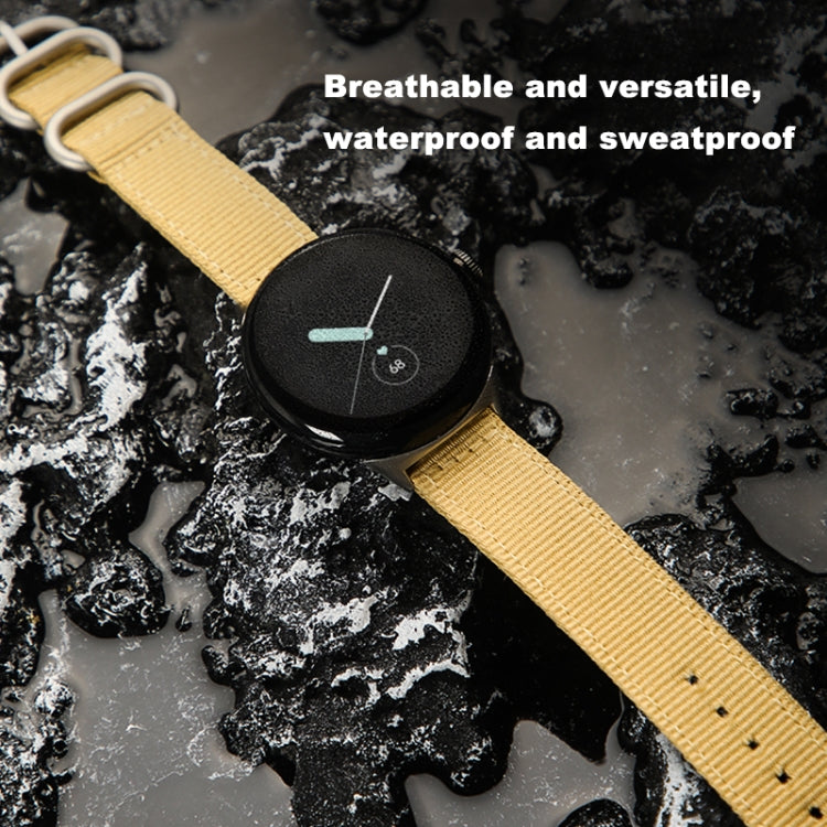 Woven Nylon Steel Buckle Watch Band, For Google Pixel Watch 5 / 4 / 3 / 2 / 1 41mm