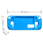 Blue silicone protective case shell with controller button cutouts, side view