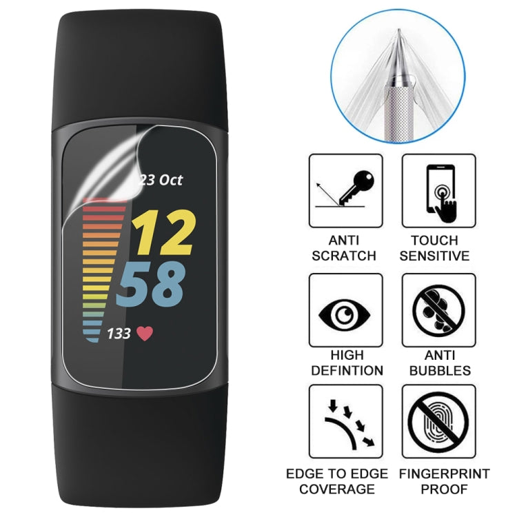 Soft hydrogel film screen protector with clear curved cover on black smartwatch