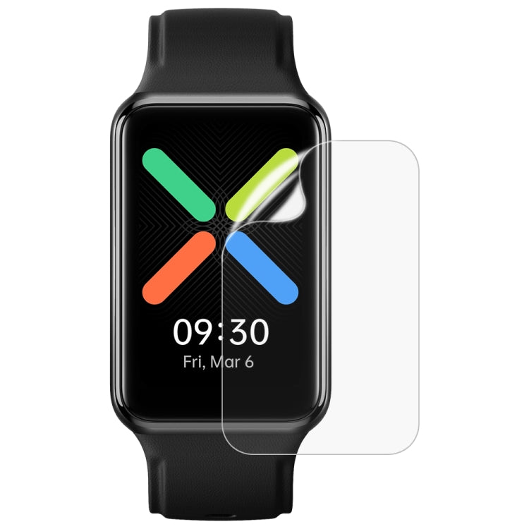 Soft hydrogel film watch screen protector, clear fitted cover on round smartwatch display