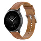 22mm genuine leather watch band in light brown with metal clasp and punched holes