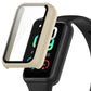 Protective watch case with integrated tempered glass, ivory/cream frame, for Amazfit Band 7