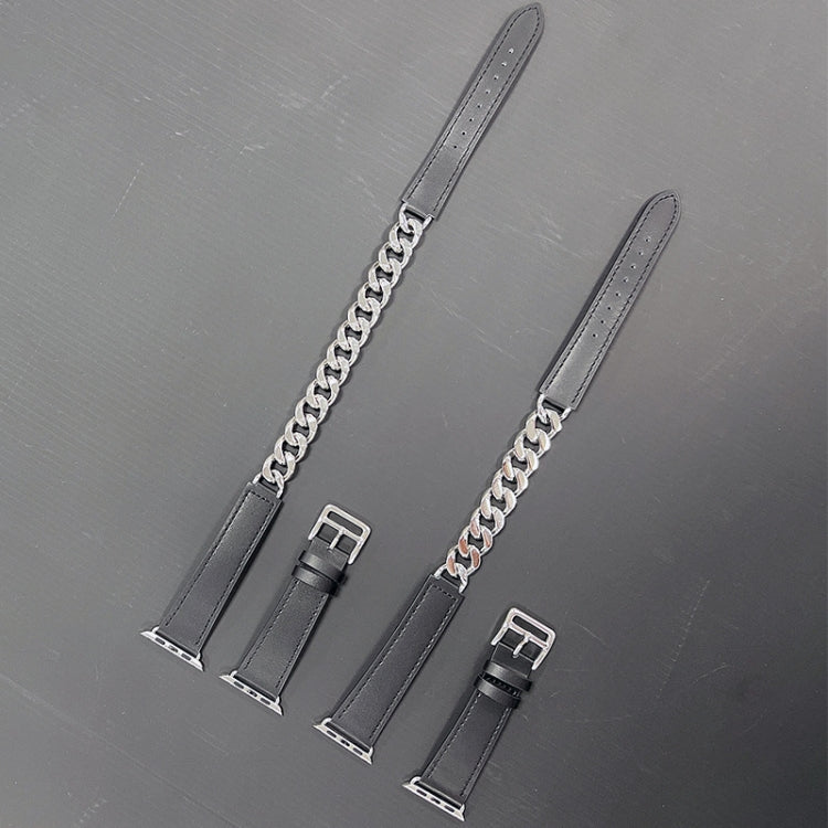 Genuine leather watch band straps with stainless steel buckles, gray pair view.