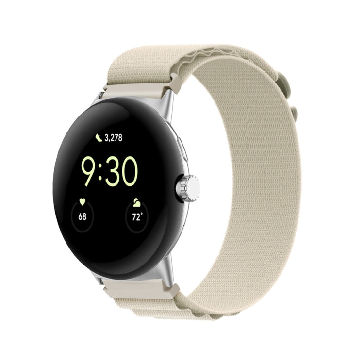 Starlight nylon loop watch band with silver connector, adjustable for 41mm watch