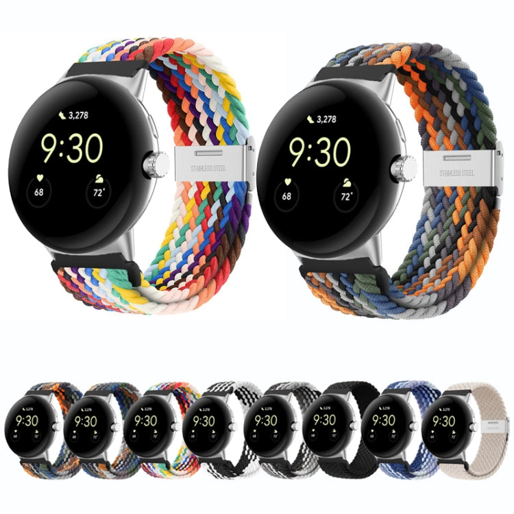 Assorted woven nylon watch bands with metal buckles for 41mm smartwatch.
