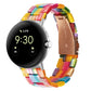 Three-beads resin watch band in multicolor striped style with gold clasp for 41mm Pixel Watch
