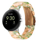 Three-beads resin watch band in green and peach marbled pattern with gold clasp for 41mm Pixel Watch