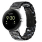 Three-beads resin watch band in black with silver clasp for 41mm Pixel Watch