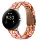 Three-beads resin watch band in red and yellow marbled pattern with gold clasp for 41mm Pixel Watch