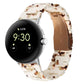 Three-beads resin watch band in cream and brown speckled pattern with gold clasp for 41mm Pixel Watch