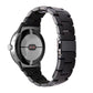 Three-bead resin watch band with matte black rectangular links and metal connector.