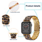 Three-bead resin watch band with tan resin links and metal connector detail.