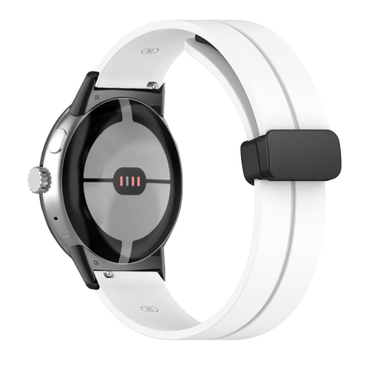 White silicone watch band with folding buckle for 41mm smart watch