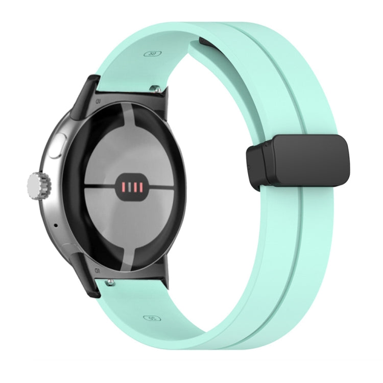 Mint green silicone watch band with folding buckle for 41mm smart watch