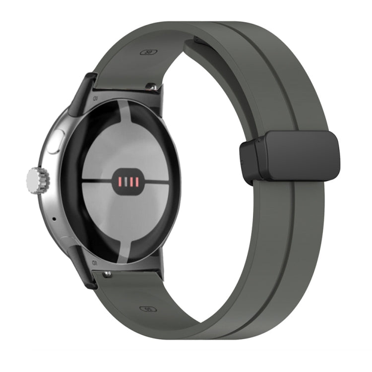 Dark gray silicone folding buckle watch band for 41mm Google Pixel Watch