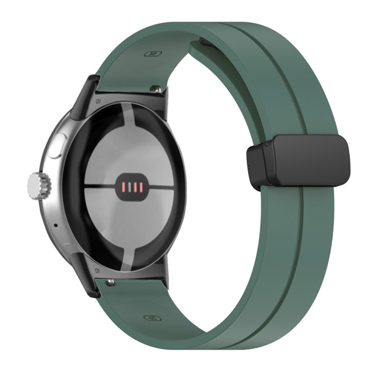 Mint green silicone folding buckle watch band for 41mm Google Pixel Watch