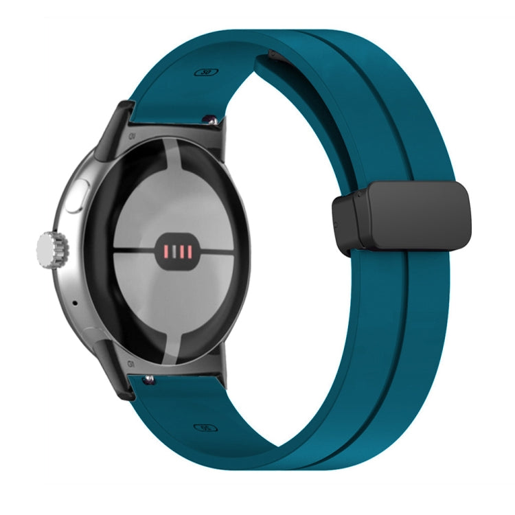 Teal silicone folding buckle watch band for 41mm Google Pixel Watch