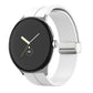 White silicone folding buckle watch band for 41mm Google Pixel Watch