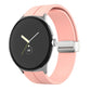 Blush pink silicone folding buckle watch band for 41mm Google Pixel Watch